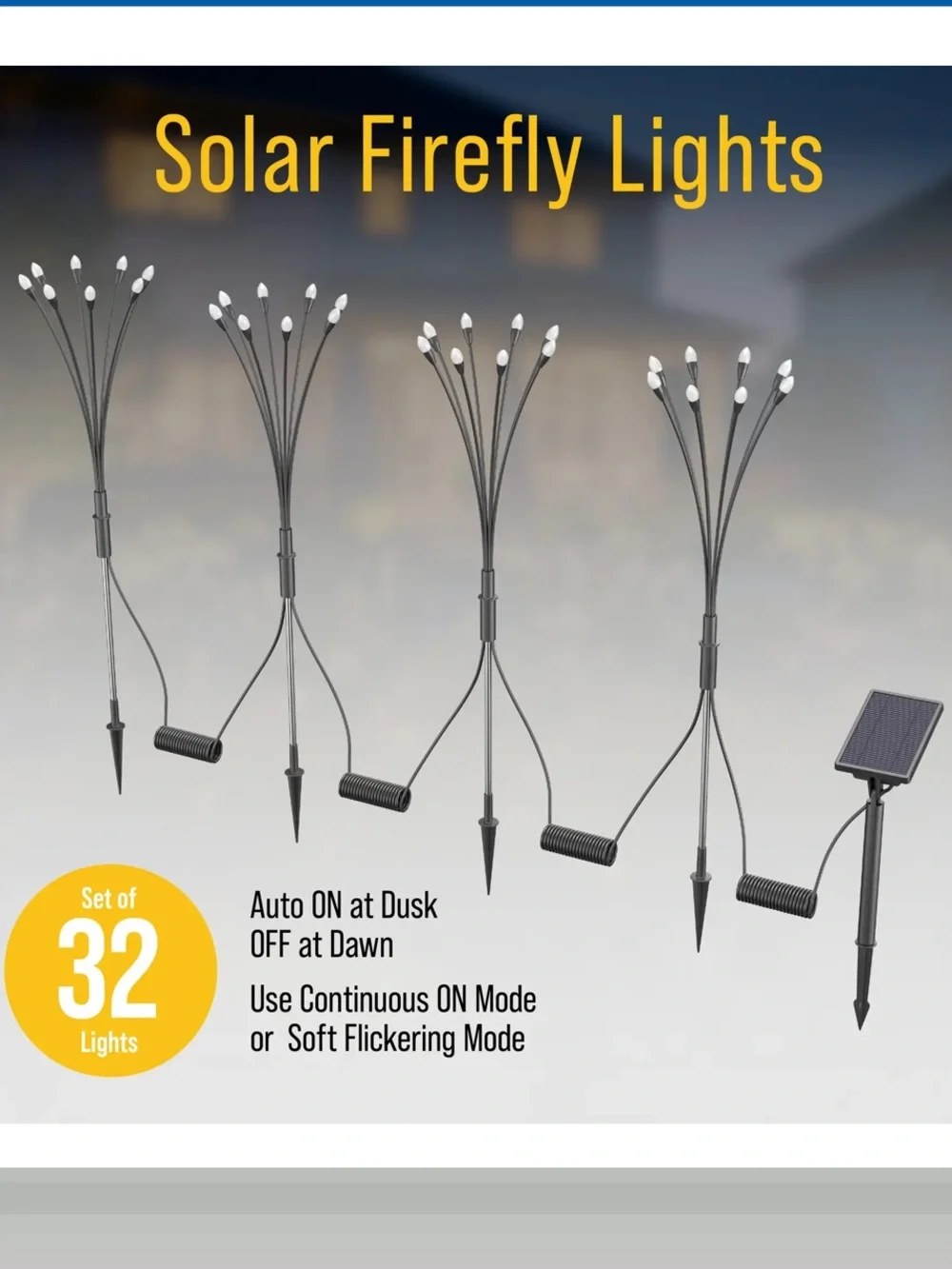 Fresh Source Solar Firefly Landscape Lights(4 Sets of Lights and 1 Solar Panel )